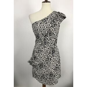 Nanette Lepore Print Silk One Shoulder Mini Dress